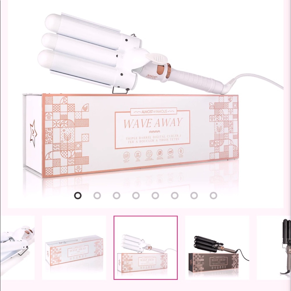 Wave Away triple barrel Curler with tourmaline ceramic barrels